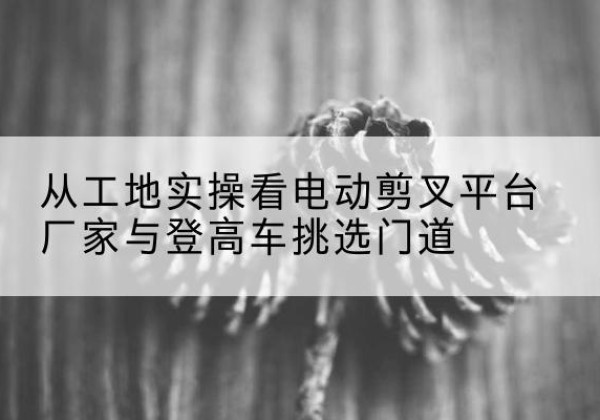 惠农电动剪叉升降平台厂家-从工地实操看电动剪叉平台厂家与登高车挑选门道